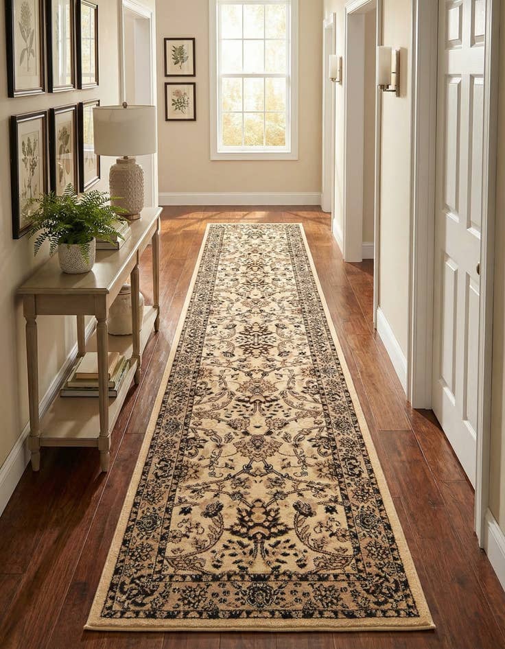 Detail image of 3' x 16' 5 Kashan Design Runner Rug