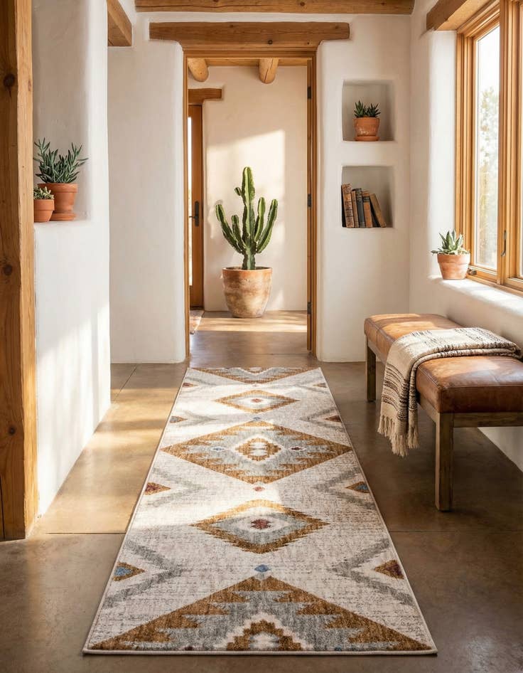 Detail image of 2' x 6' Eco Southwestern Runner Rug