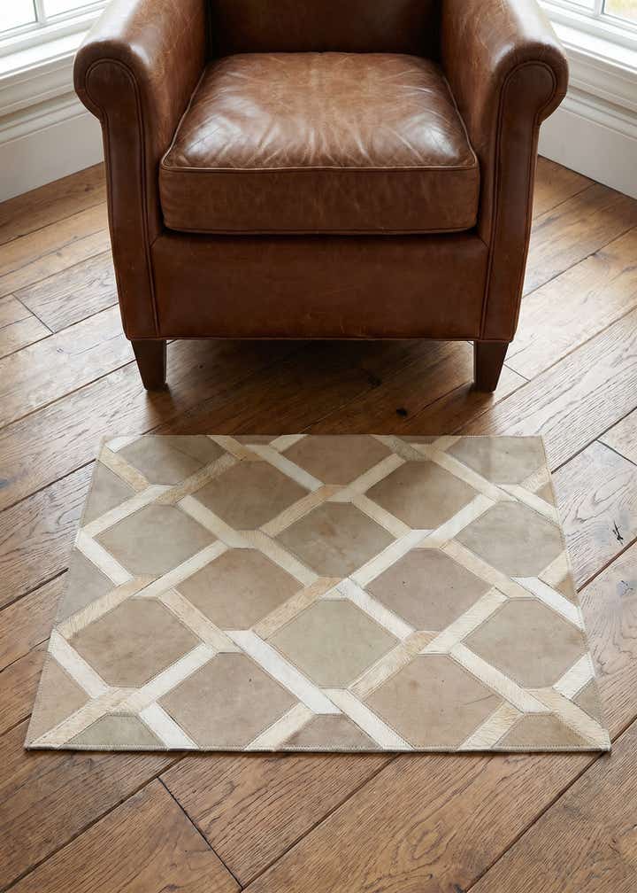 2' x 3' Cowhide Leather Rug