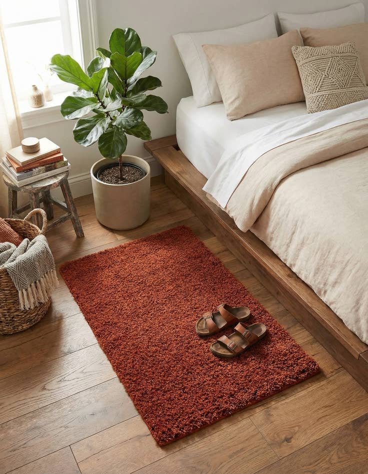 Detail image of 2' x 3' Solid Shag Rug