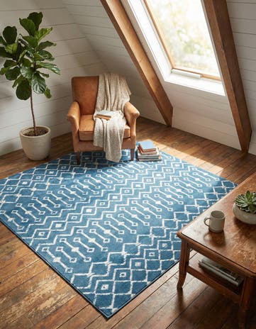 Blue Kasbah Trellis Square Rug