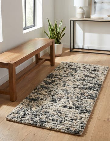 2' x 4' 1 Hand Woven Haka Deluxe Shag Runner Rug