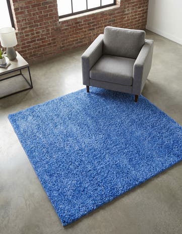 5' x 5' Solid Shag Square Rug