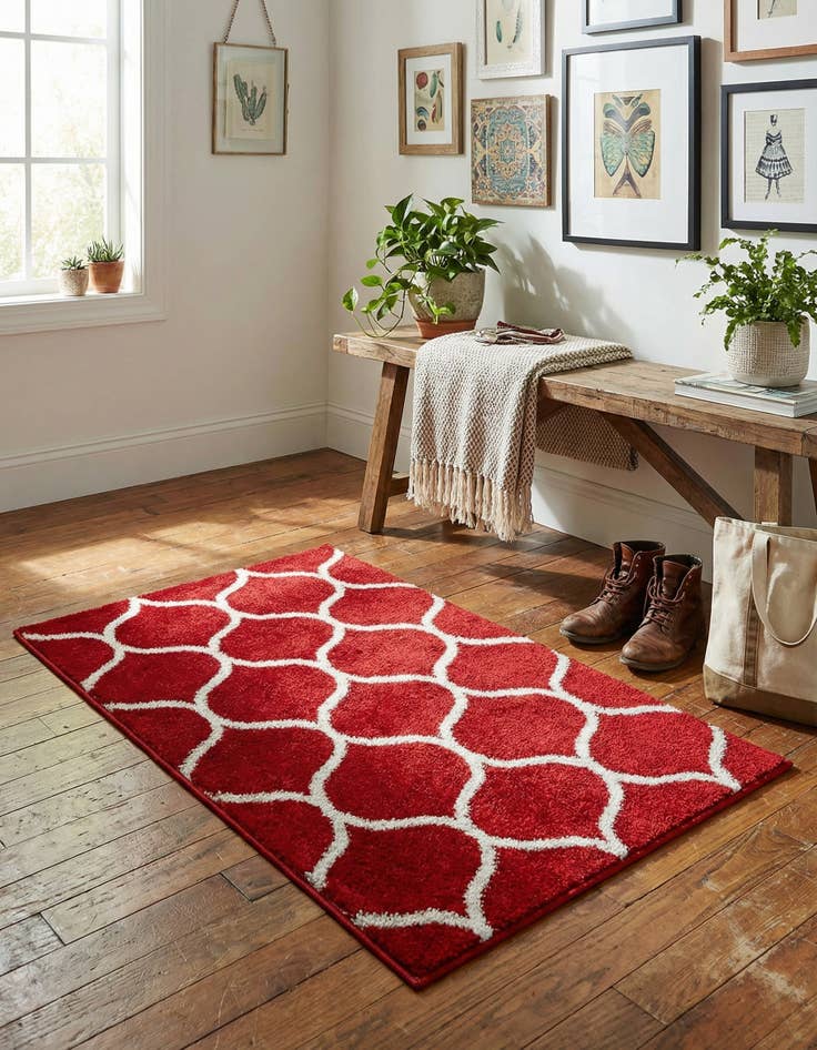 Detail image of 2' x 3' Lattice Frieze Rug