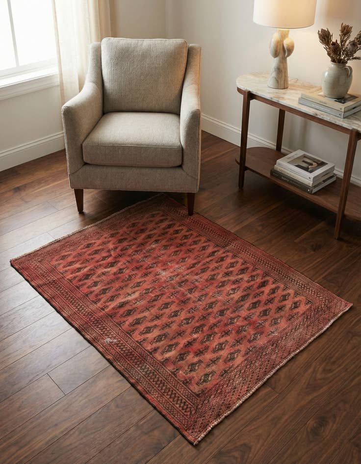 Detail image of 3' 7 x 4' 5 Hand Knotted Ultra Vintage Persian Wool Square Rug