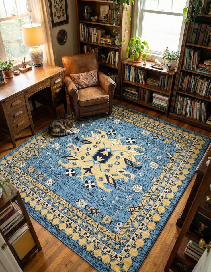 Detail image of 7' 10 x 7' 10 Heris Square Rug