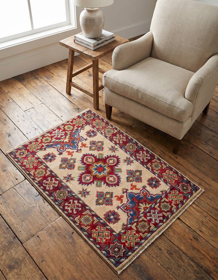 Detail image of 2' x 3' 1 Hand Knotted Kazak Rug