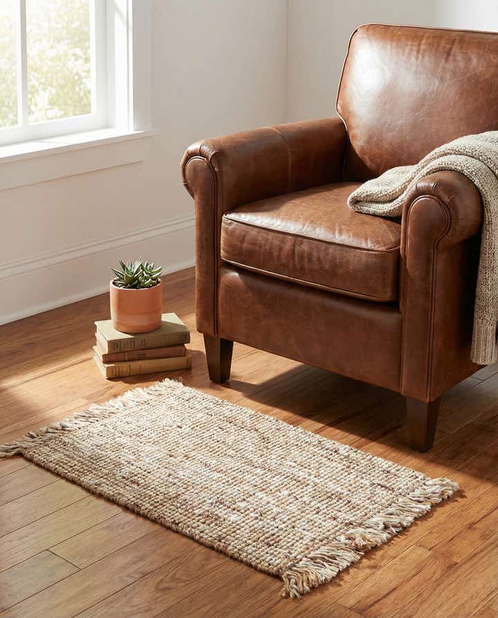 2' x 3' 1 Hand Woven Chunky Jute Rug