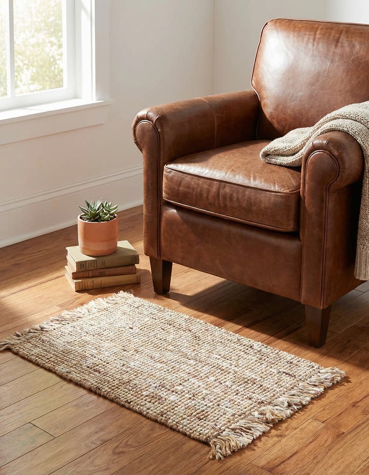 2' x 3' 1 Hand Woven Chunky Jute Rug