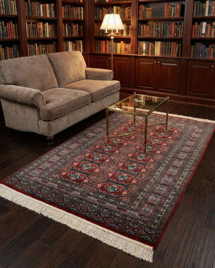 4' 3 x 5' 10 Hand Knotted Bokhara Oriental Wool Rug