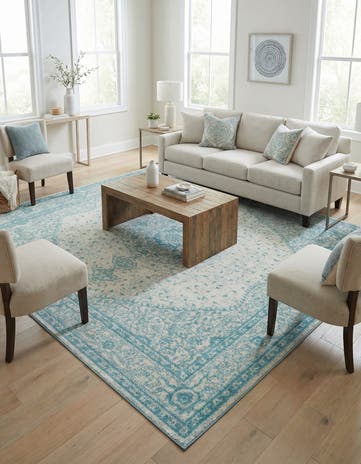 Aqua Dover Square Rug