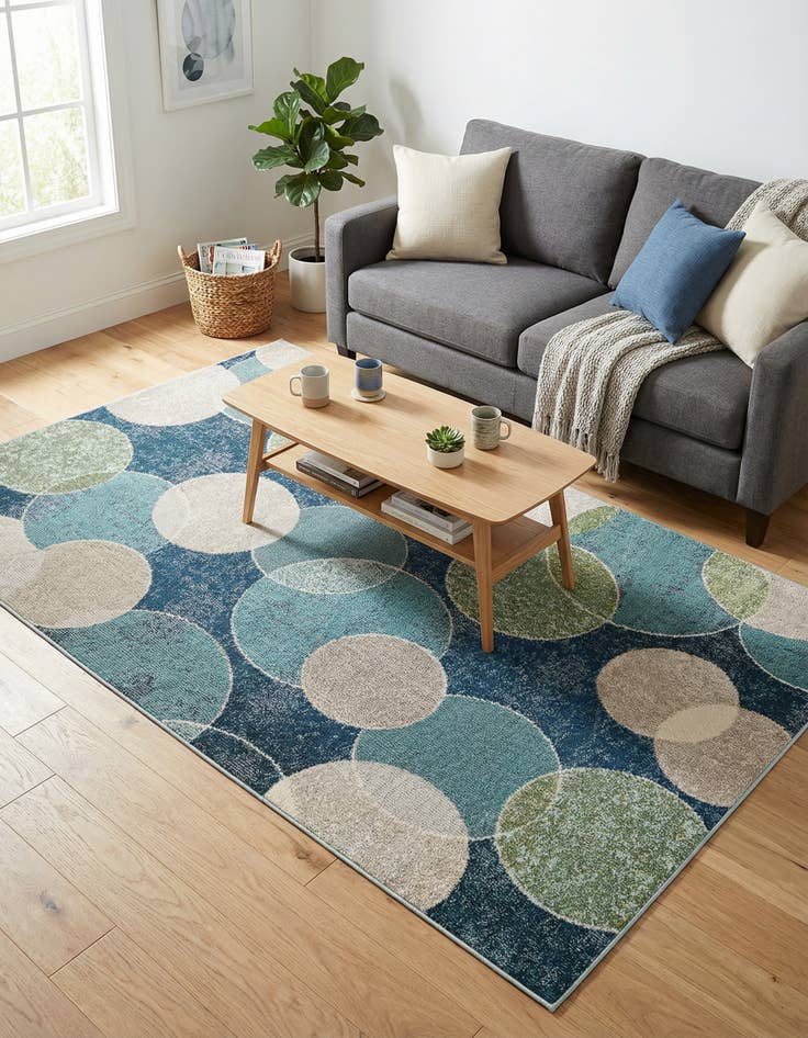 Detail image of 5' x 8'  Washable Spectrum Rug