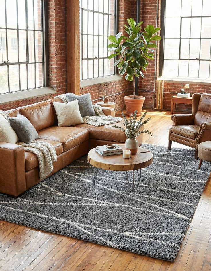 Detail image of 10' x 10' Serenity Shag Square Rug