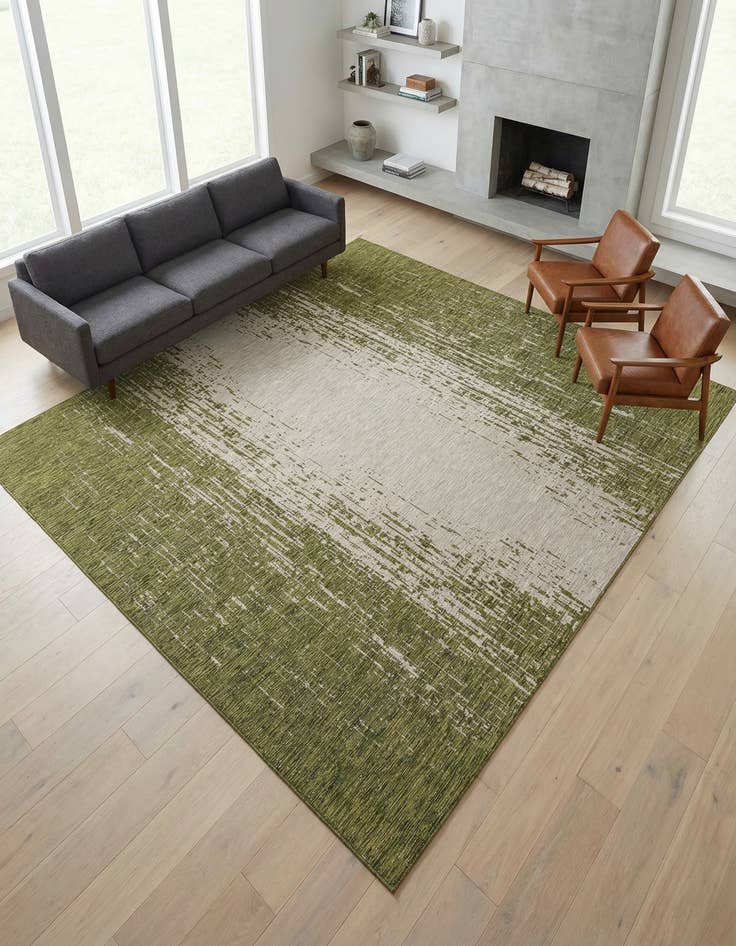 Detail image of 10' 8 x 10' 8  Washable Modern Indoor / Outdoor Square Rug