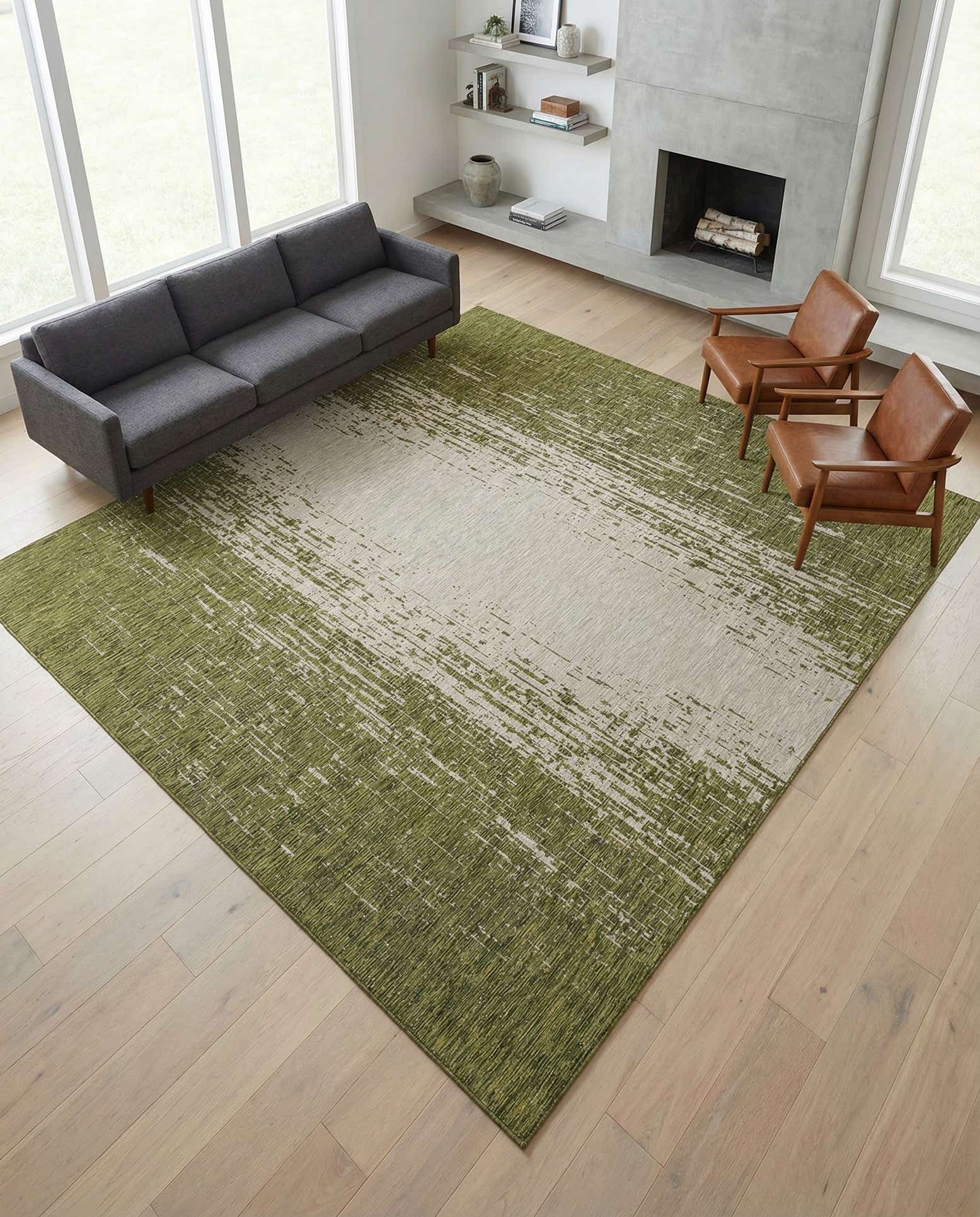 10' 8 x 10' 8 Easy-Clean Modern Indoor / Outdoor Square Rug