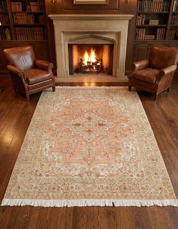 5' 1 x 6' 7 Hand Knotted Tabriz Persian Rug