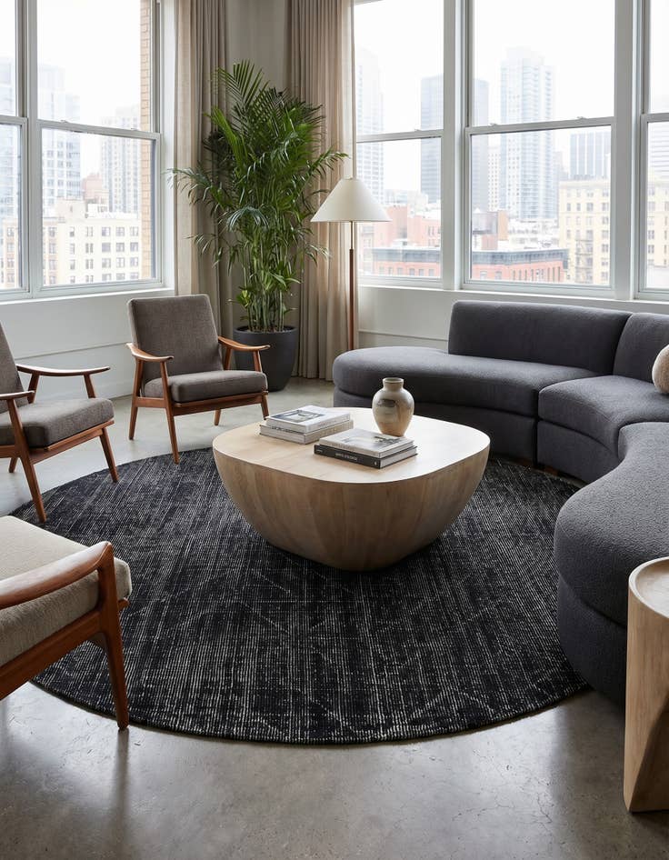 Detail image of 10' x 10' WoolCraft Geometric Round Rug