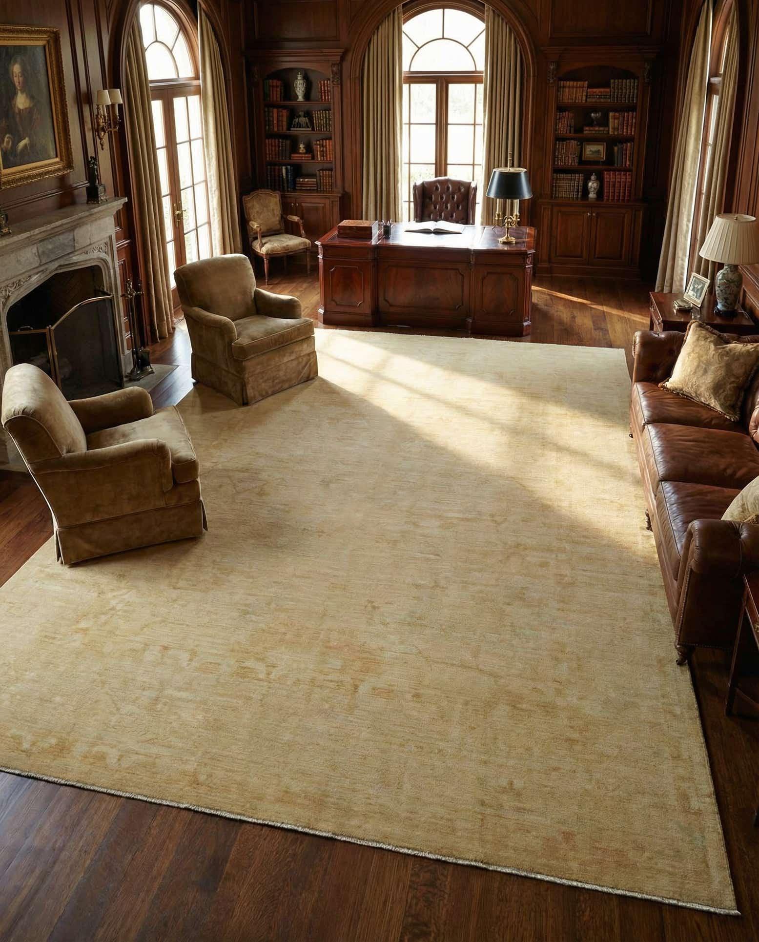 12' 4 x 15' 3 Hand Knotted Oushak Wool Rug