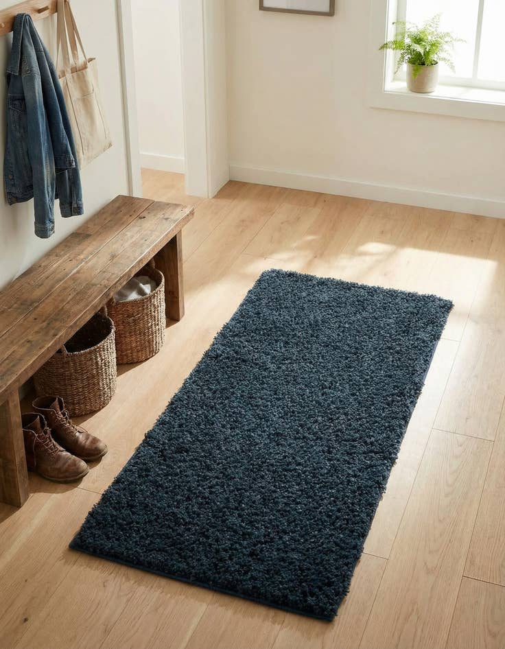 Detail image of 2' x 4' Solid Shag Runner Rug