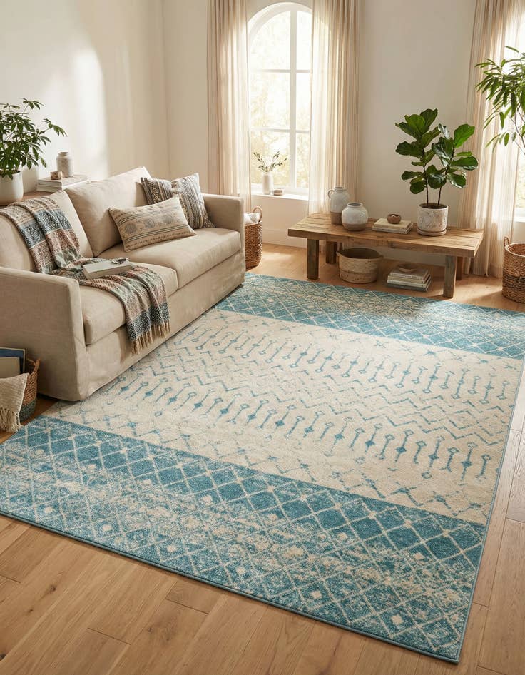 Detail image of 9' x 12' Moroccan Trellis Rug