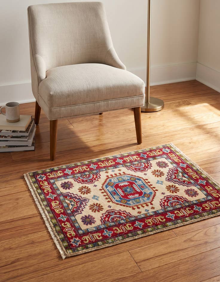 Detail image of 2' x 3' 1 Hand Knotted Kazak Rug