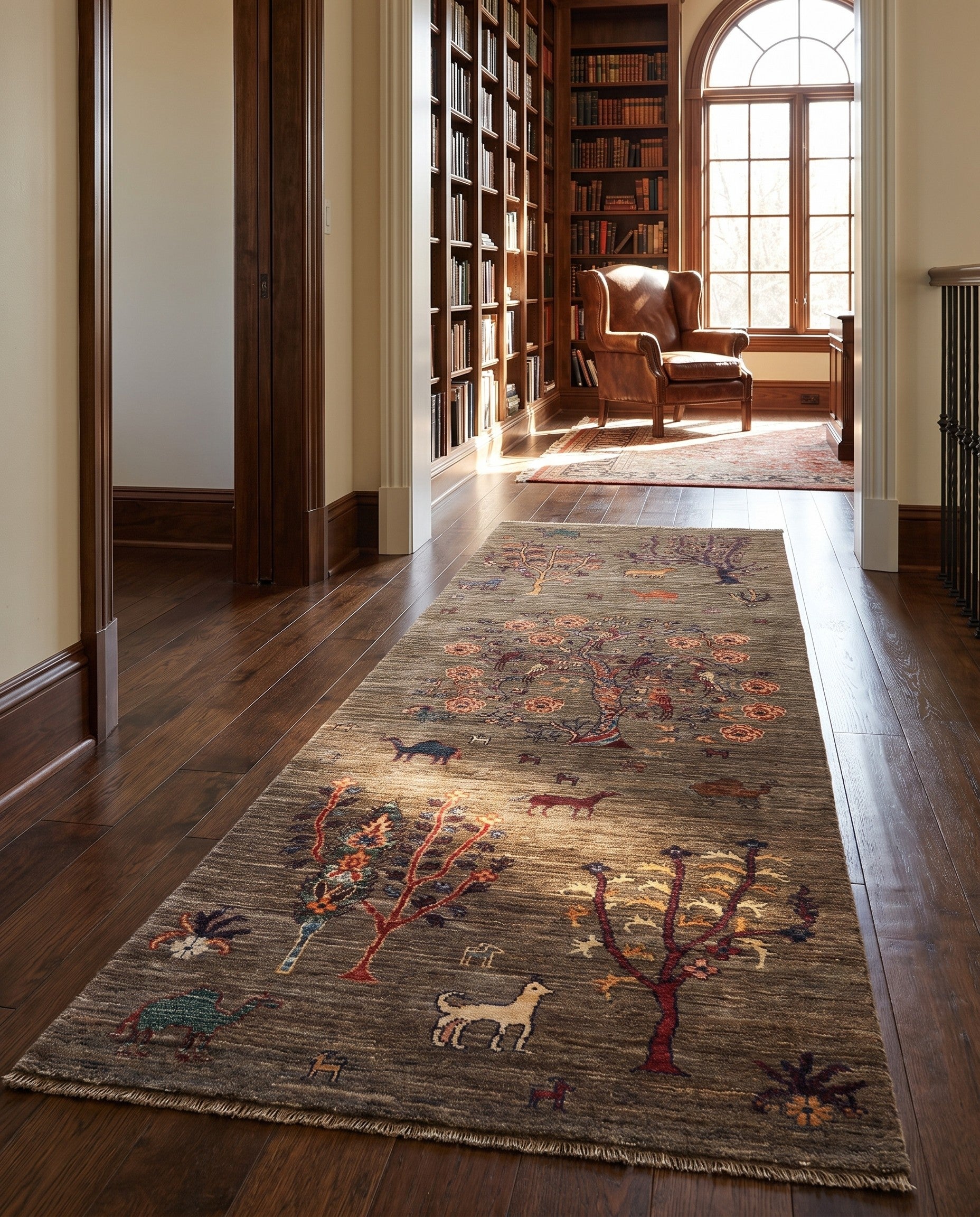 2' 8 x 8' Hand Knotted Ariana Ziegler Runner Rug