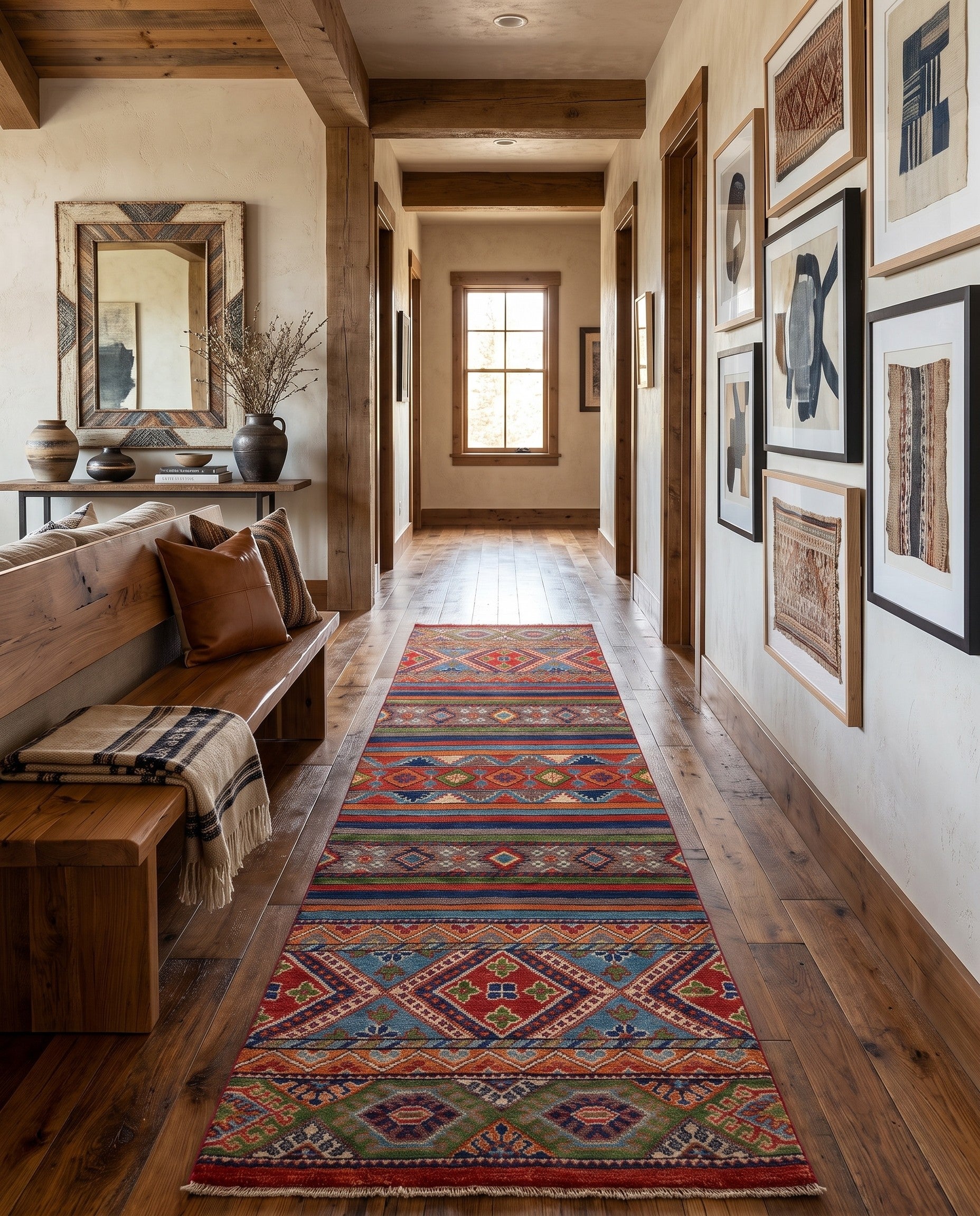 2' 9 x 9' 8 Hand Knotted Kazak Runner Rug