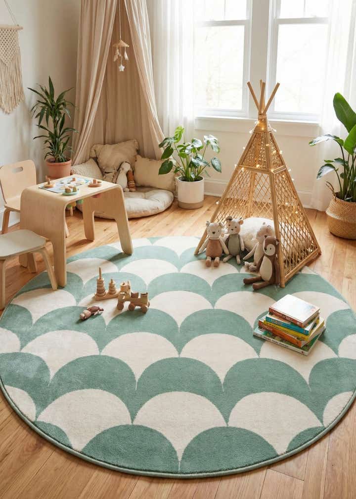 5' 3 x 5' 3 Whimsy Kids Round Rug