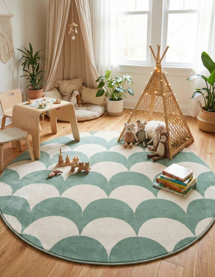 Detail image of 5' 3 x 5' 3 Whimsy Kids Round Rug