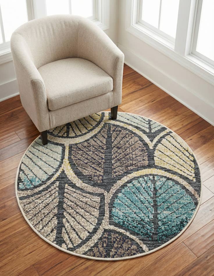 Detail image of  3' x 3'  Washable Casablanca Indoor / Outdoor Round Rug