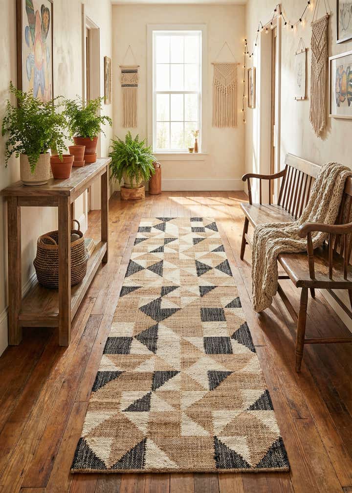2' 7 x 10' Hand Woven Kala Handwoven Jute Runner Rug