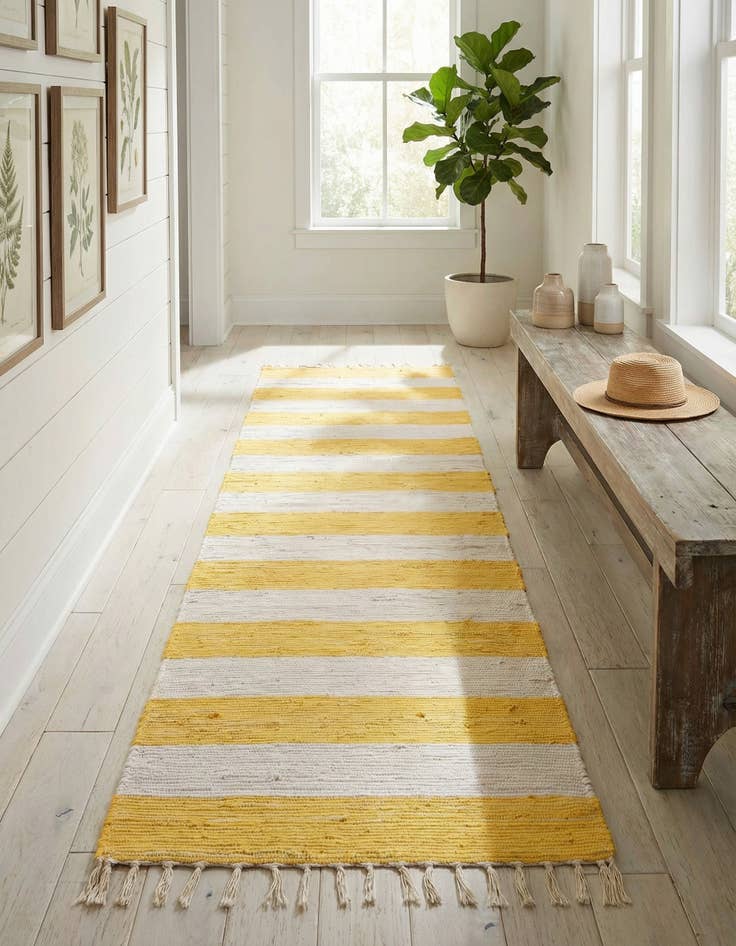 Detail image of 2' 7 x 12' Hand Woven Chindi Rag Runner Rug