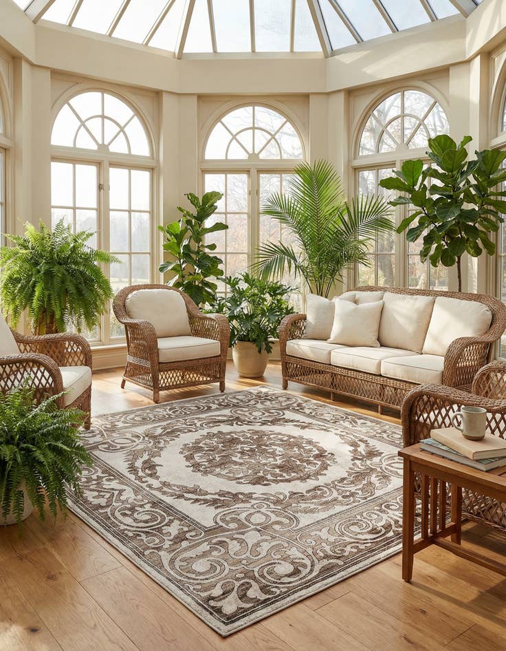 Detail image of 7' 10 x 7' 10 Hermitage Square Rug