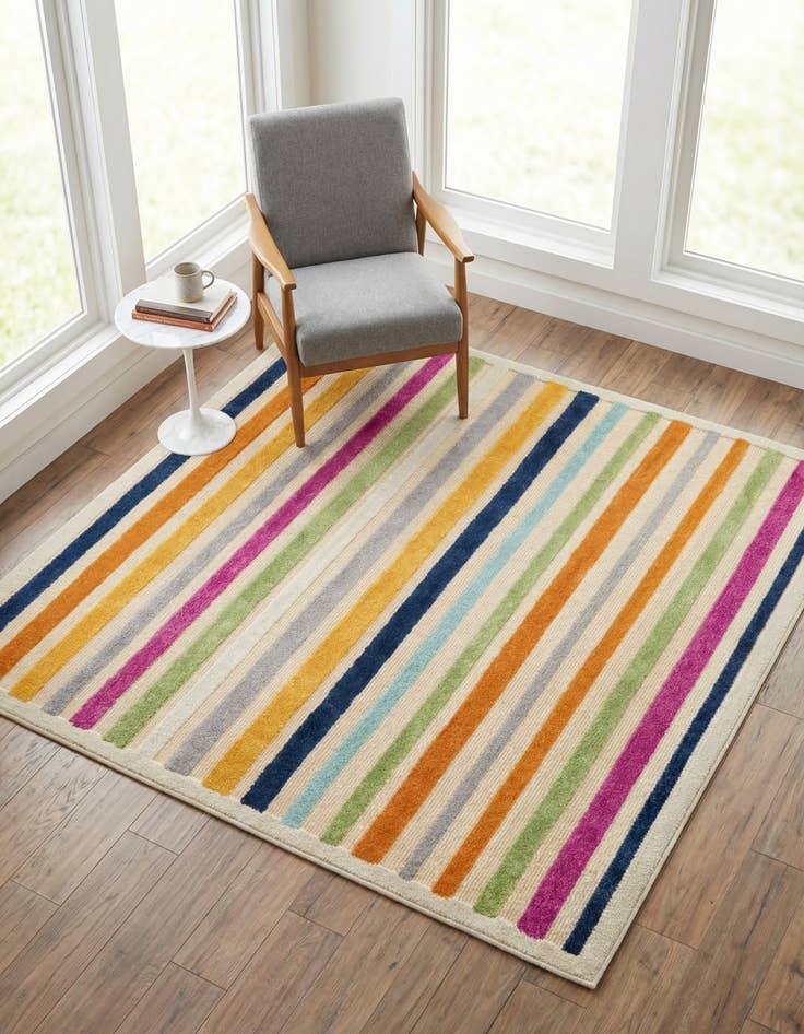 Detail image of 5' 3 x 5' 3 Washable Aruba Indoor / Outdoor Square Rug