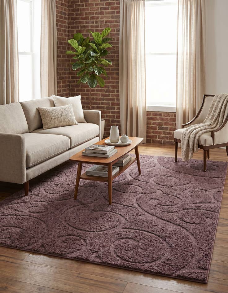 Detail image of 8' x 10' Floral Shag Rug
