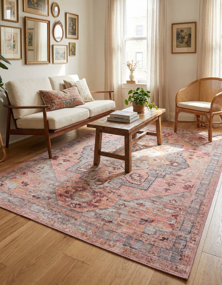 Detail image of 5' 3 x 8'  Washable Mangata Rug