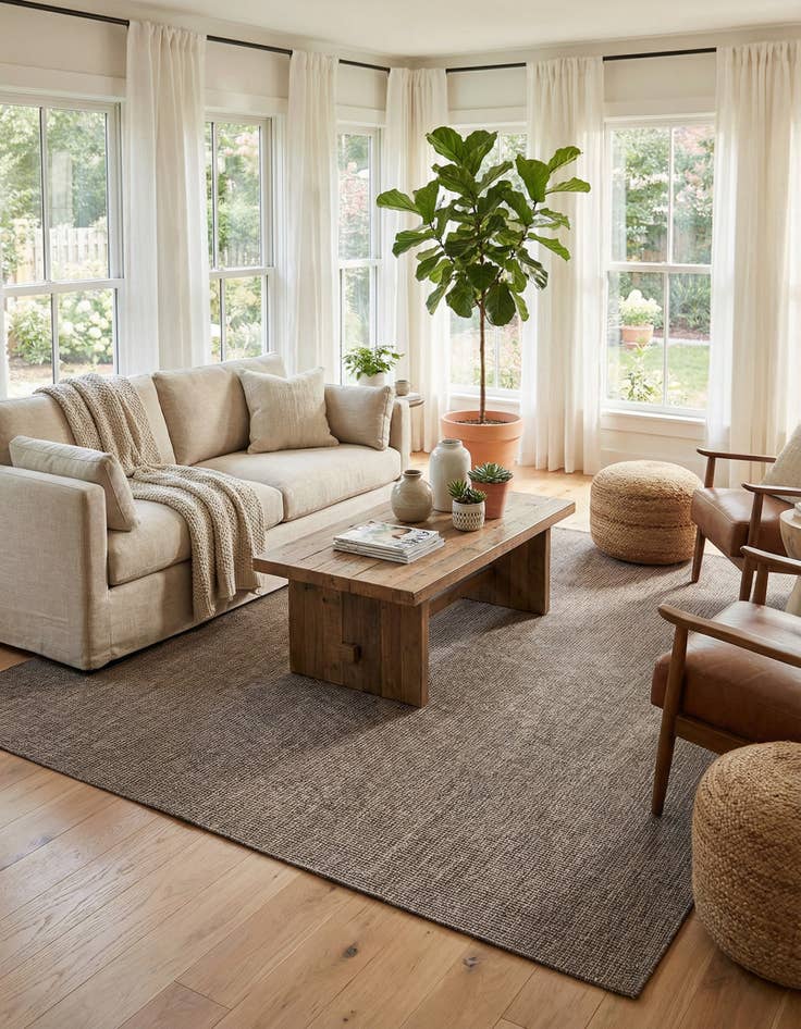 Detail image of 10' x 10'  Washable Solid Indoor / Outdoor Square Rug