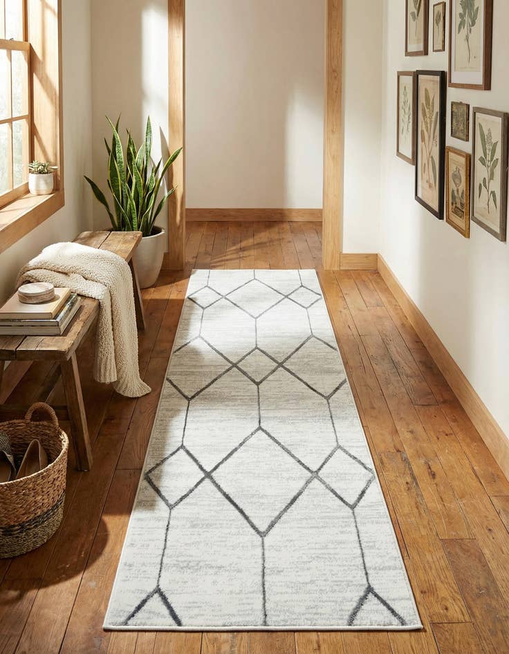 Detail image of 2' x 6' Lattice Trellis Runner Rug