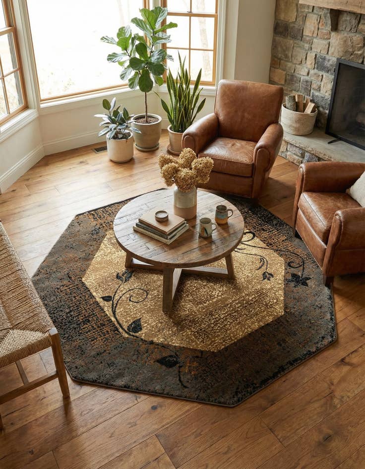 Detail image of 7' 10 x 7' 10 Cafe Octagon Rug