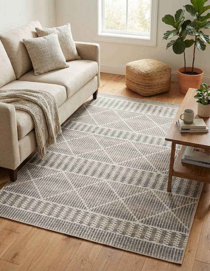 Detail image of 4' x 6'  Washable Trellis Indoor / Outdoor Rug