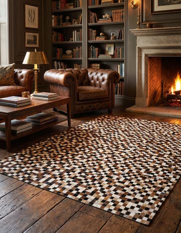 5' 3 x 7' 6 Cowhide Stocks Rug