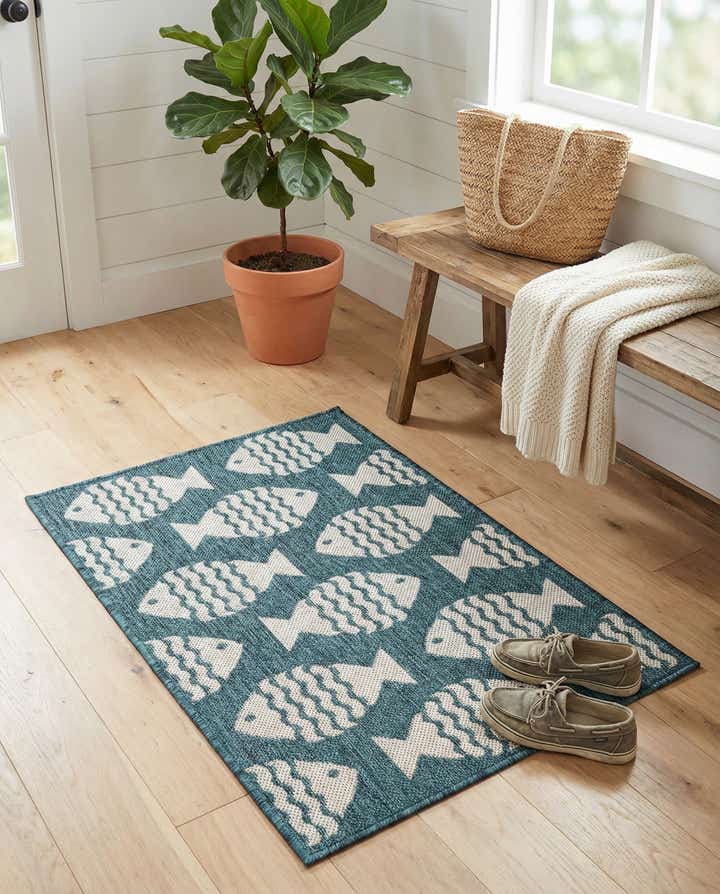2' x 3' Easy-Clean Coastal Indoor / Outdoor Rug