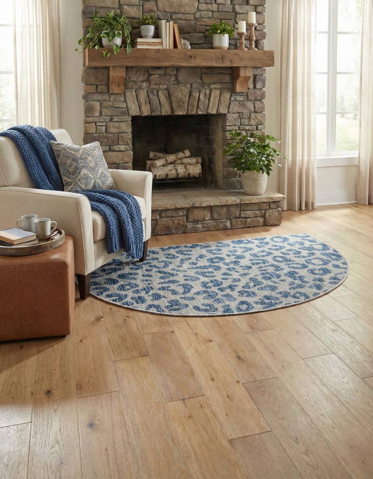 Detail image of 3' x 6'  Washable Safari Indoor / Outdoor Hearth Rug