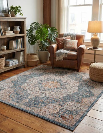 Blue Newport Square Rug