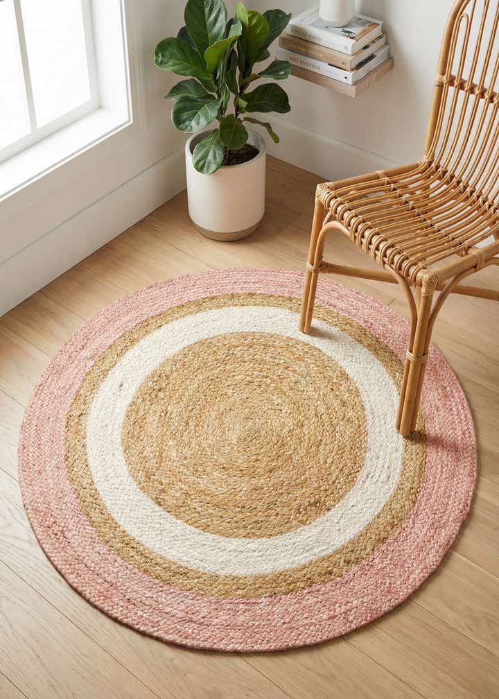 3' 1 x 3' 1 Handmade Braided Jute Round Rug