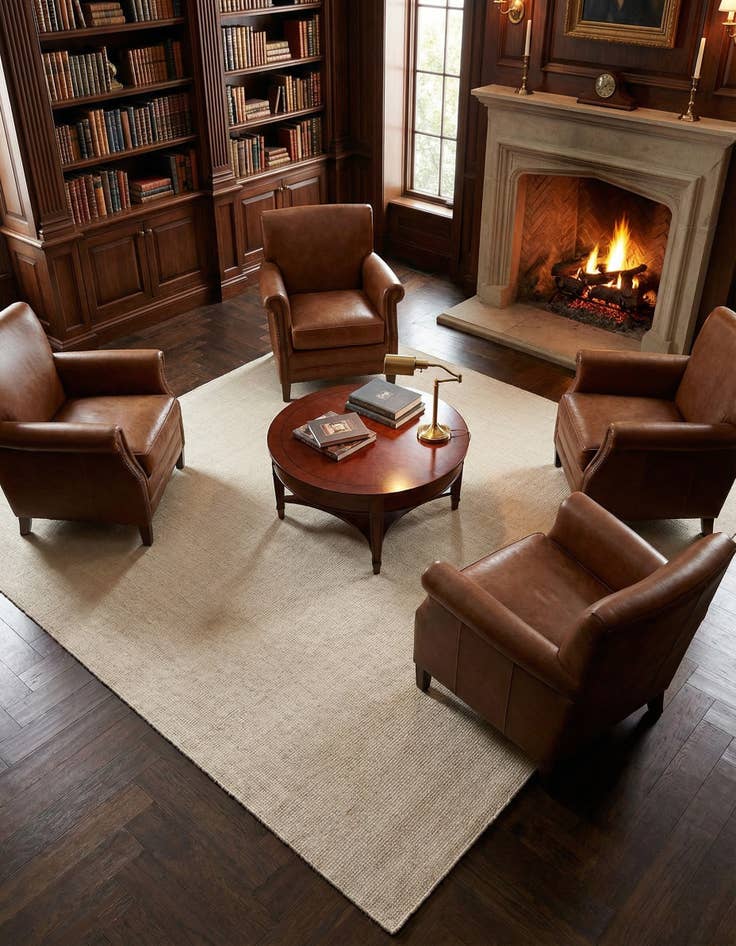 Detail image of 7' 10 x 7' 10  Hand Woven Jill Zarin English Manor Farmhouse Wool Square Rug