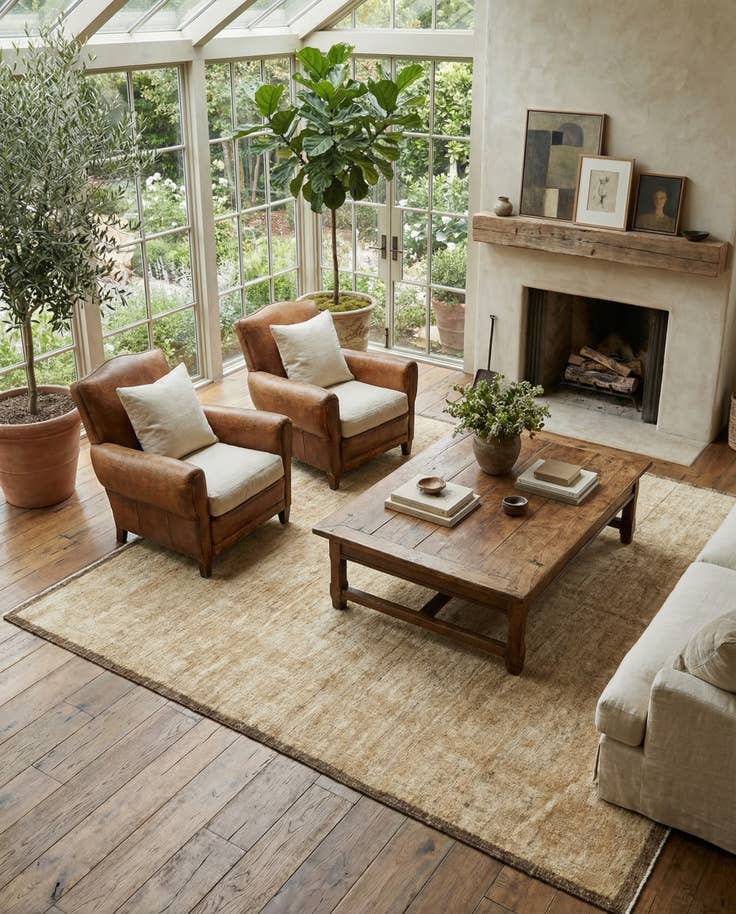 Detail image of 8' 3 x 10' 2 Hand Knotted Oushak Wool Rug