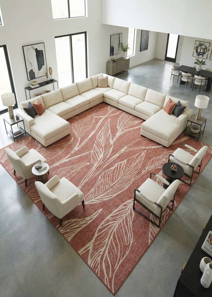 13' x 13' Easy-Clean Botanical Indoor / Outdoor Square Rug