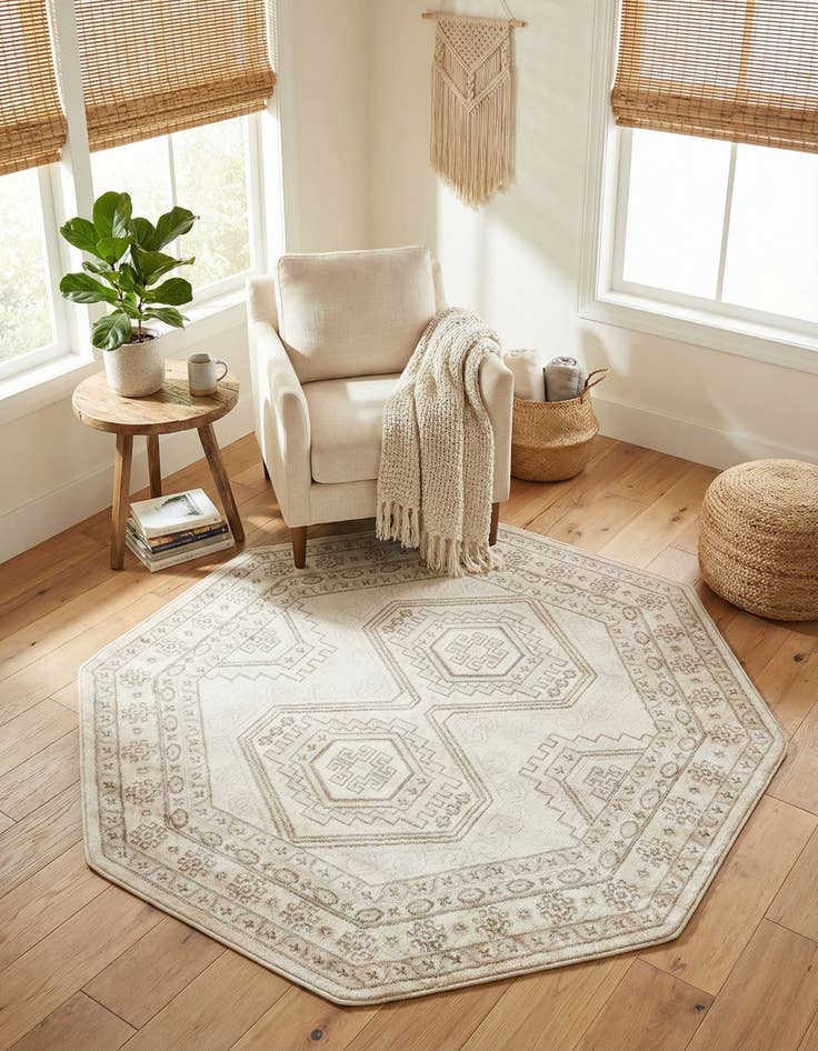 Detail image of 5' 3 x 5' 3 Charlotte Octagon Rug