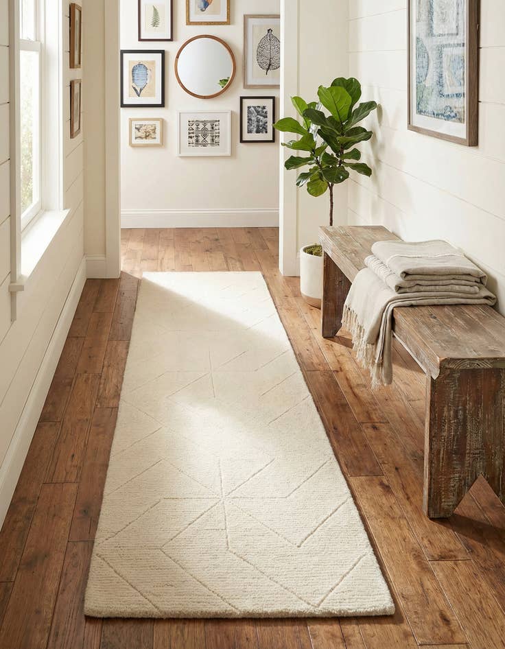 Detail image of  2' x 8' WoolCraft Geometric Runner Rug